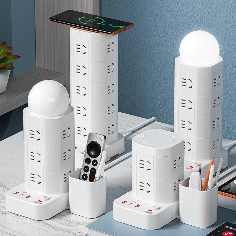 2026新款插座立式插排立体塔式扩展插排多功能插板多插位插线板