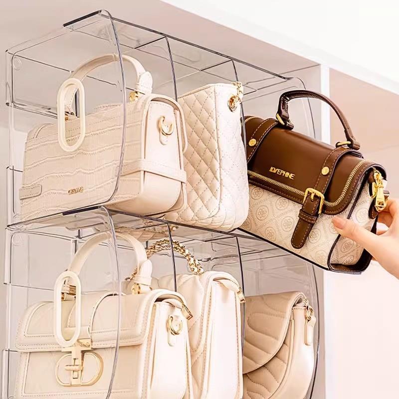日本包包收纳神器存放衣柜分隔板放包包的置物架分层包架整理架子