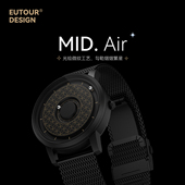 EUTOUR罗马系列 磁力悬浮走珠无指针虫洞概念商务七夕石英腕表