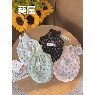 碎花｜宠物狗狗衣服碎花裙bm吊带裙约克夏马尔济斯夏薄款 法式 衣服