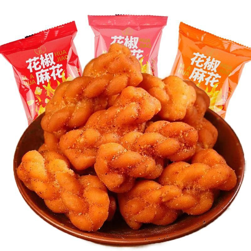 君欢花椒小麻花香辣麻辣味麻花香酥休闲解馋零食手工酥脆麻花批发