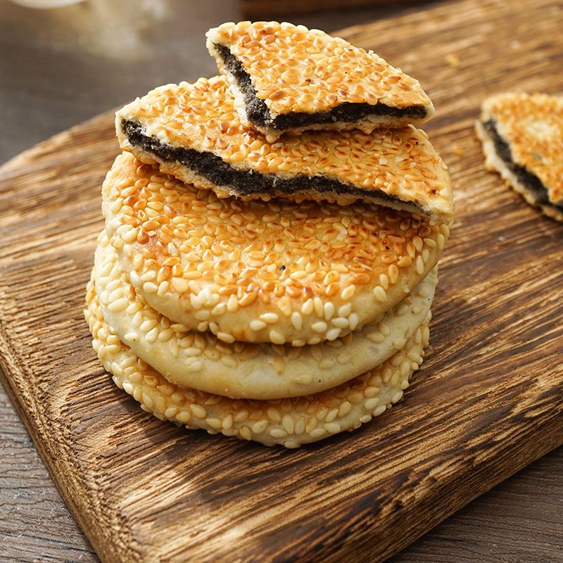 传统糕点湖北特产休闲小零食芝麻薄饼薄脆饼干黑芝麻饼干黄石港饼