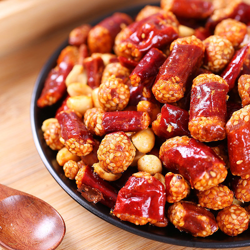 重庆特产零食小吃友军香脆椒400g香辣脆香酥脆辣椒麻辣花生米辣椒