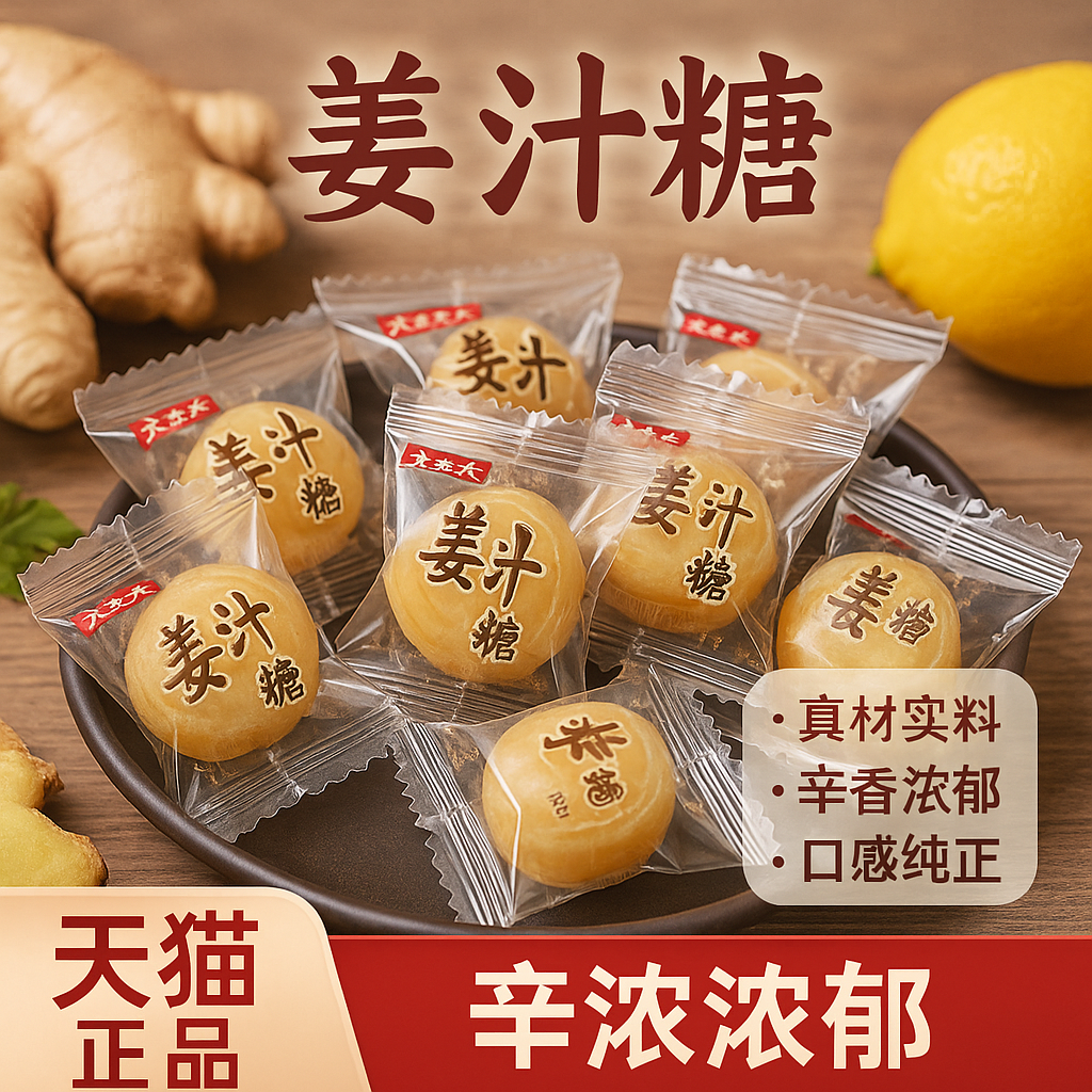 kk味姜糖红糖姜汁糖硬糖陈皮味生姜糖正宗手工老姜味山东特产零食