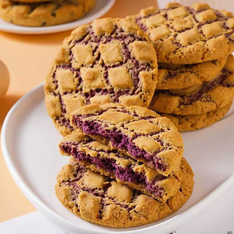夹心桃酥木糖醇山药紫薯芝麻饼干老式传统早餐手工零食点心糕点