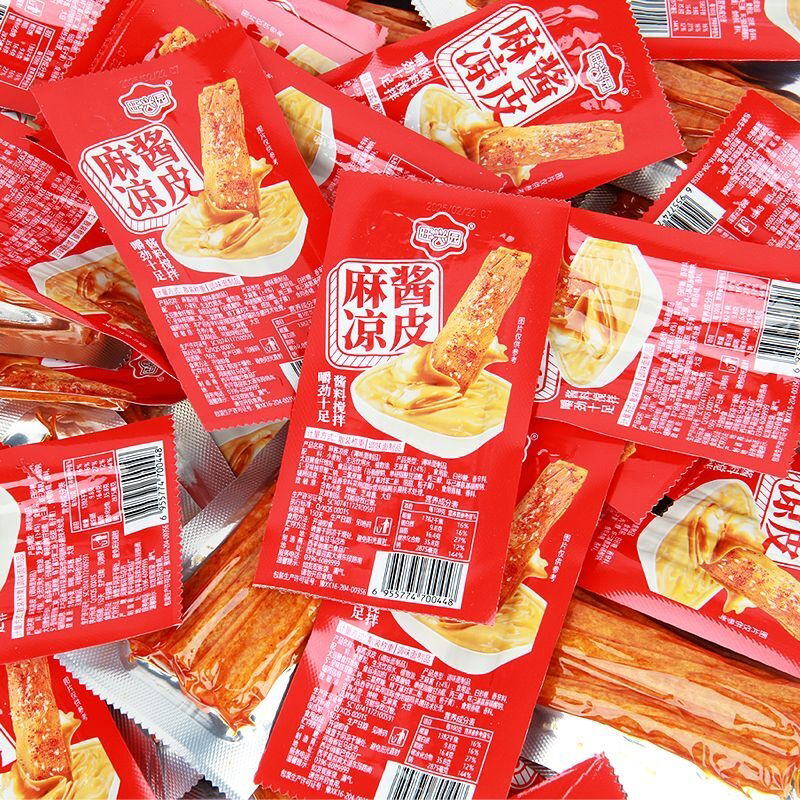 旺兴园麻酱凉皮辣条即食麻酱风味辣片解馋小零食品童年休闲小吃图片