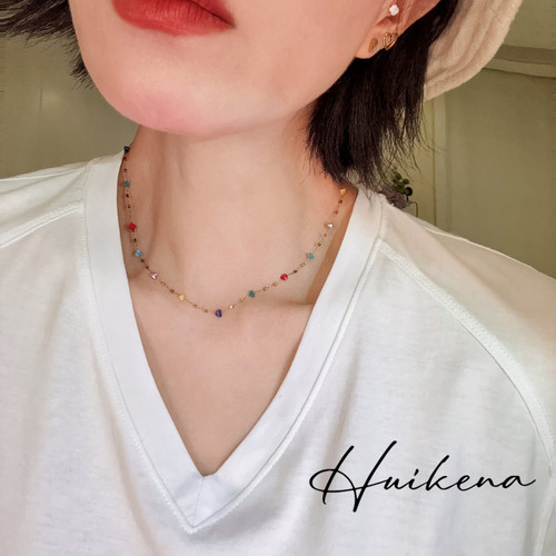HUIKENA【彩虹满天星】新款多巴胺精致轻奢时尚项链
