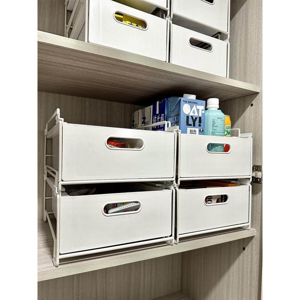 橱柜可叠加抽屉式收纳盒杂物零食饮料整理盒厨房深柜收纳储物筐,收纳整理,橱柜收纳筐,淘宝优惠券,粉丝福利购,淘宝优惠卷