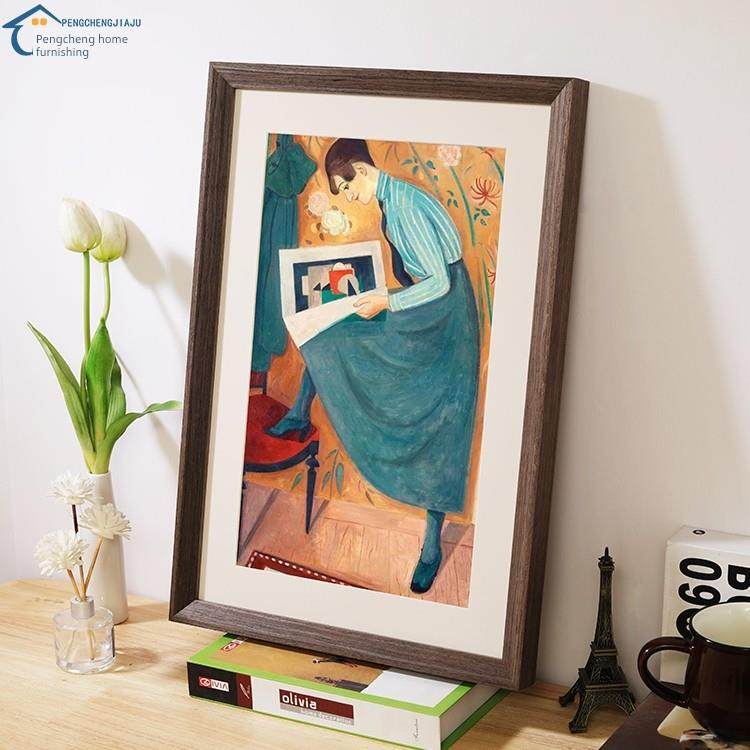 实木相框壁挂自安装A3A4定制纸板大相框素描水彩4开8K任意尺寸