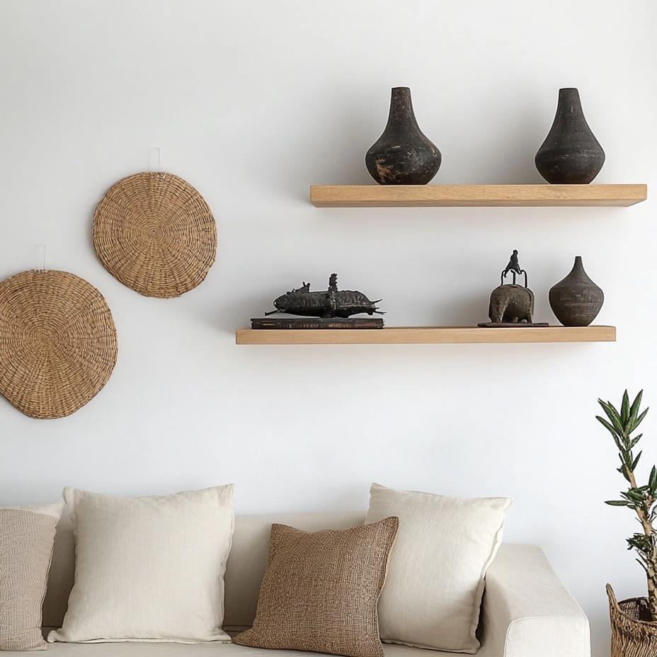 墙上置物架柏木纯实木板一字隔板置物板墙面壁架厨房原木隔板层板