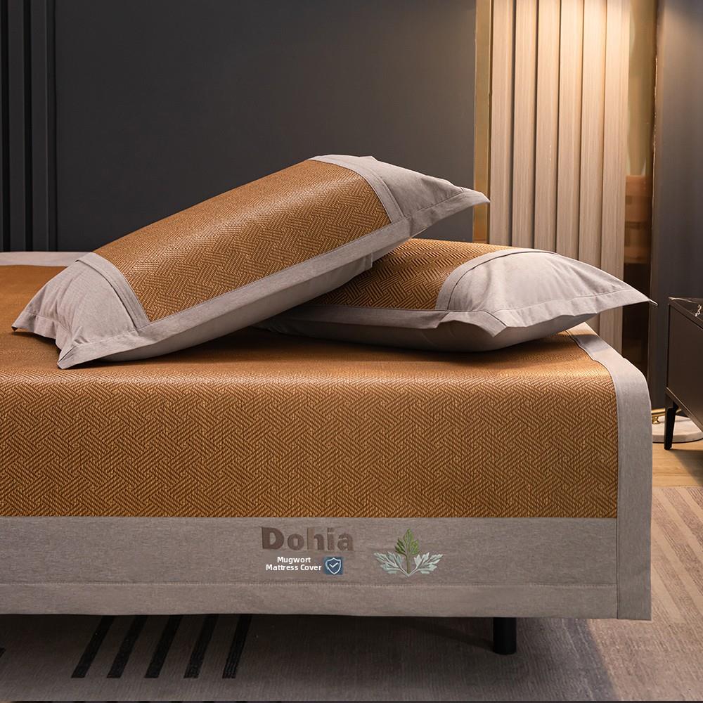 爱垫艾草藤垫三件套1.8米夏季凉爽但不冰双面垫可折叠垫床垫