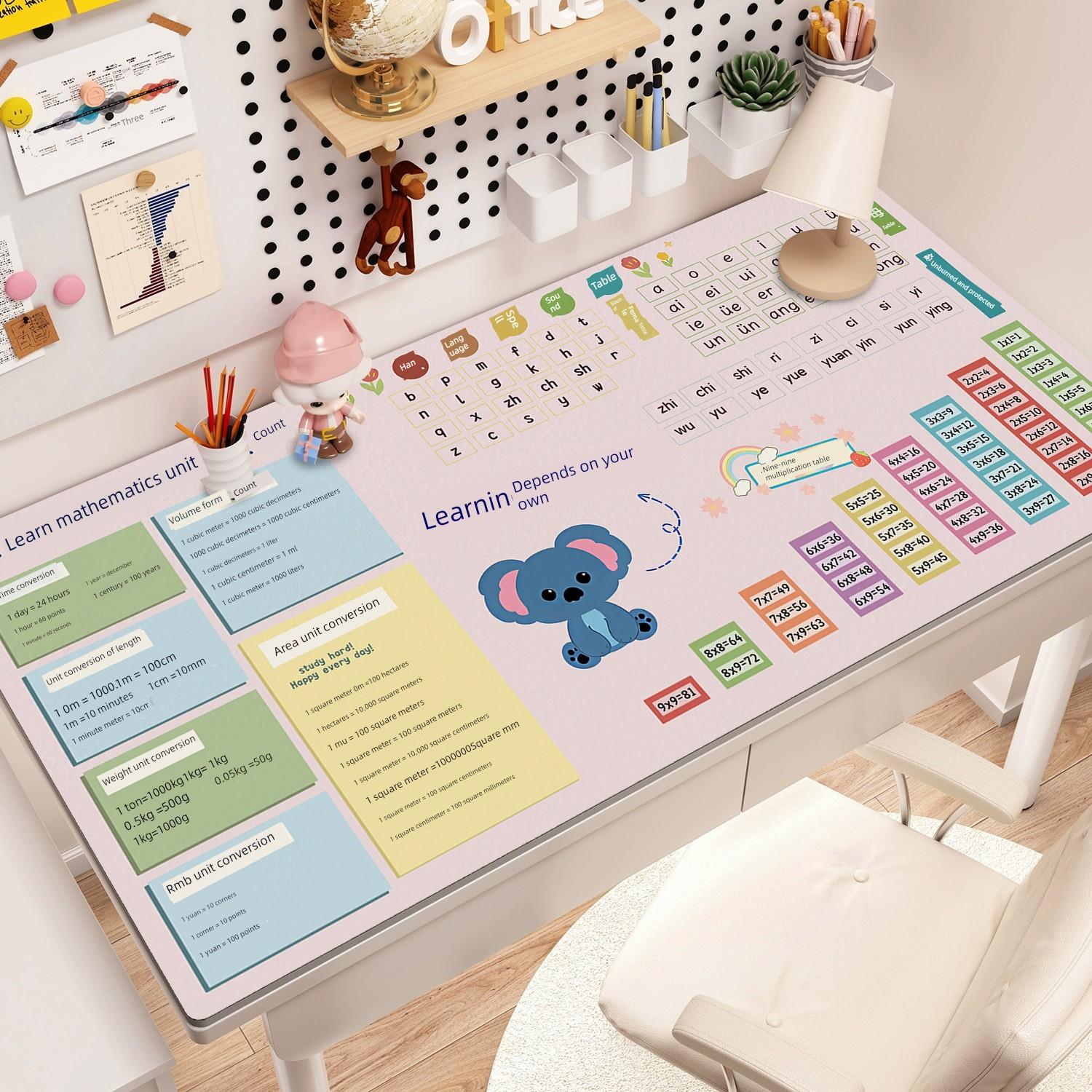 乘法口诀表书桌垫儿童学生学习桌专用桌布环保无味写字台面保护垫