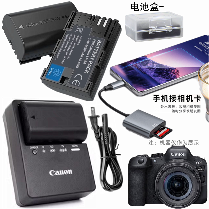 佳能R5电池r6r7相机充电器LP-E6