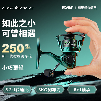 凯登司微物纺车轮路亚竿专用小号鱼线轮迷你纺车轮斜口金属线杯