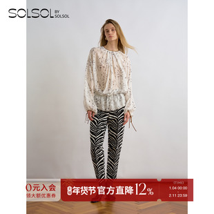 JACQUES WEI 设计师品牌 25早秋新款 豹纹印花露背衬衫 SOLSOL