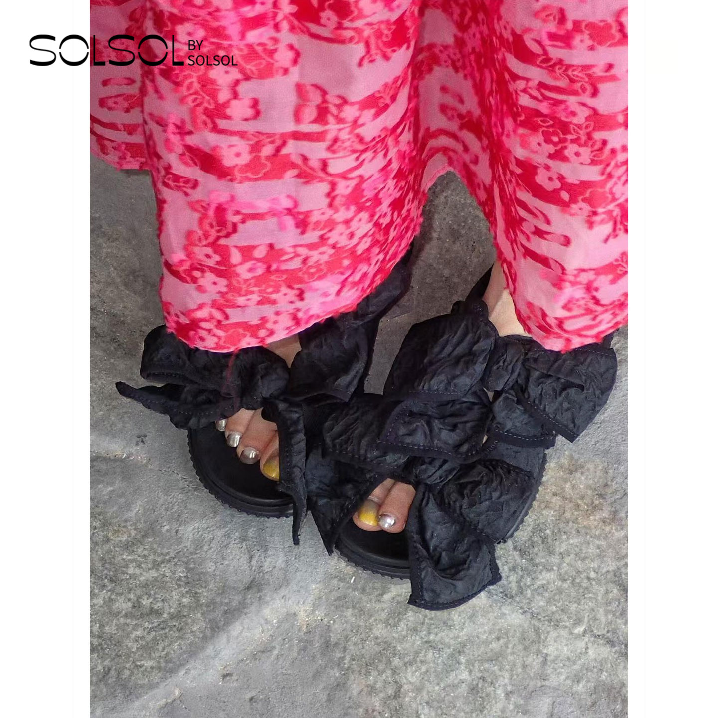 CECILIE BAHNSEN 设计师品牌 蝴蝶结平底凉鞋 SOLSOL