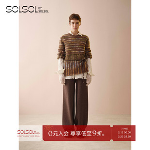 SWAYING/KINT 设计师品牌 26早春新品 彩色条纹大毛衣 SOLSOL