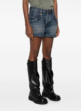 R13 设计师品牌 26早春新品 宽松休闲卷边牛仔短裤 SOLSOL