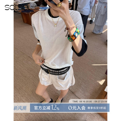 Cotemp设计师品牌尼夏娃娃短裤