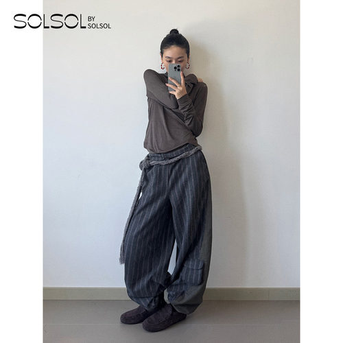 COTEMP秋冬新品拼接运动长裤女