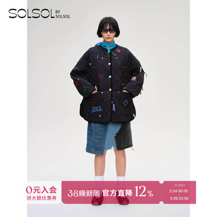 SHORT SENTENCE 设计师品牌 25秋冬新品 彩色线饰圆领棉服 SOLSOL