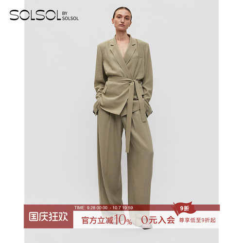 YCH休闲剪裁露腰西装外套