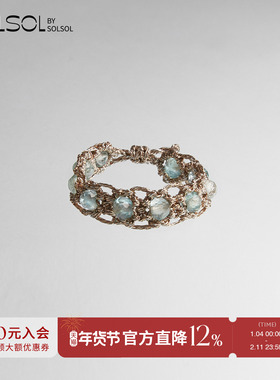 EPISSAGE 26新品月光石榴石Tressé Ring宝石编织戒指 SOLSOL