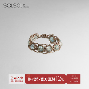 EPISSAGE 26新品月光石榴石Tressé Ring宝石编织戒指 SOLSOL