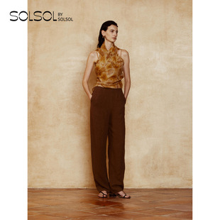 SOLSOL AUTI SEMINARIO设计师品牌 25春夏新品 亚麻茧型长裤