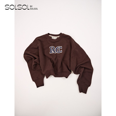 RECTO早秋纯棉RC刺绣经典卫衣女