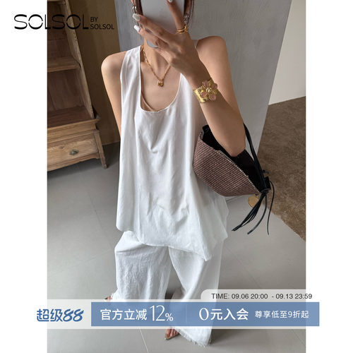 VIKTORIACHAN纯色弧形下摆背心