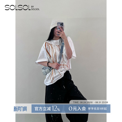 MM6  设计师品牌 25春夏新品  圆领流苏T恤  SOLSOL