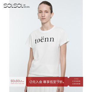 TOENN 设计师品牌 25秋冬新品 休闲纯棉logo标志t恤 SOLSOL