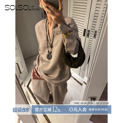 AUTI SEMINARIO 设计师品牌 25早秋新品 立领开口宽松衬衫 SOLSOL