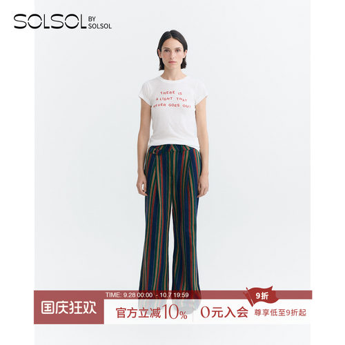 THINKINGMU彩条长裤