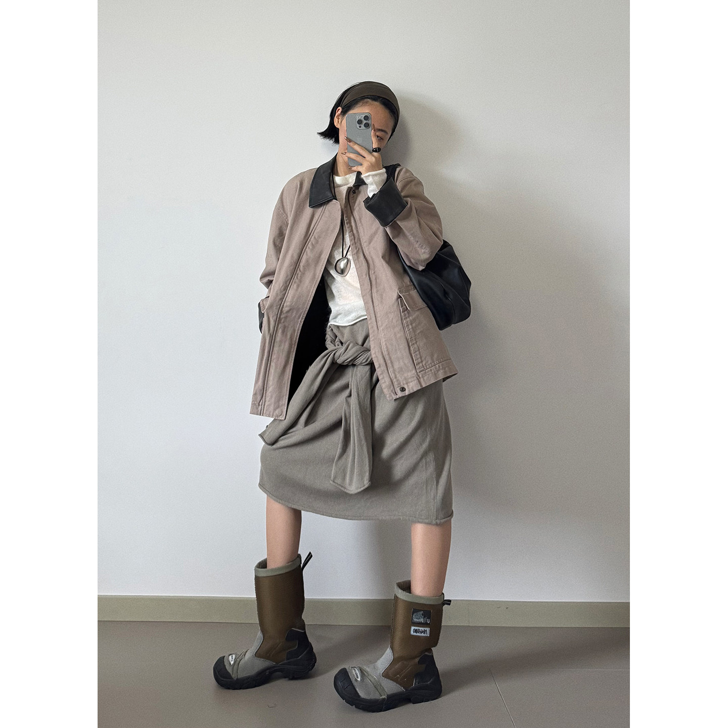 SOLSOLBYSOLSOL YEARLY PLAN品牌24秋冬新款可拆卸两件式复古夹克