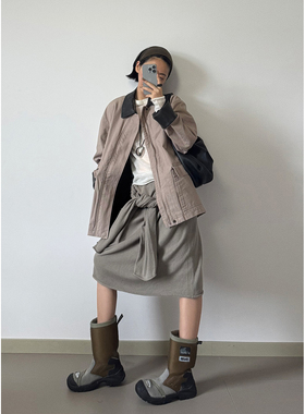 SOLSOLBYSOLSOL YEARLY PLAN品牌24秋冬新款可拆卸两件式复古夹克