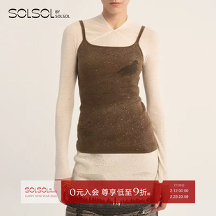 SWAYING/KINT 设计师品牌 26早春新品 修身提花抹胸/吊带衫SOLSOL