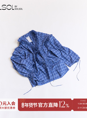 ANDAHALF 设计师品牌26春夏新品宽松格纹抽皱花边衬衫SOLSOL