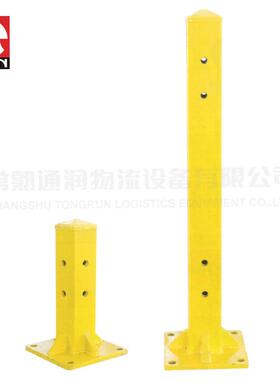 双波横梁立柱栏杆黄色方管护栏立管高速公路防撞设施铁立柱