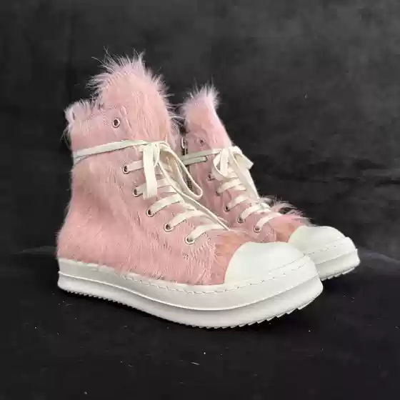 Ro Genuine Leather Horsehair High-Top Casual Shoes for Men, European and American Style, Fashionable and Versatile Height-Increasing Sneakers, Short Boots for Women, Trendy Couple Shoes