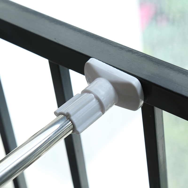 不锈钢免打孔卧室窗帘伸缩杆浴室浴帘杆阳台晾衣晾被门帘衣柜杆子