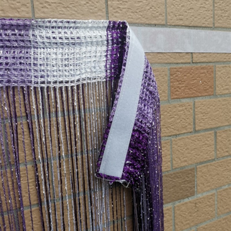 免打孔成品加密彩色流苏门帘 自粘魔术贴银丝线帘 装饰隔断帘窗帘