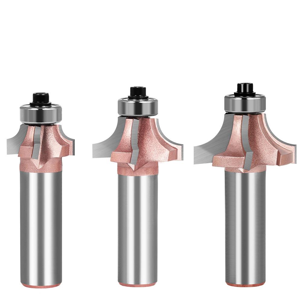 工业级四刃圆角刀木工铣刀开槽刀具修边机刀头R倒角刀雕刻机锣刀