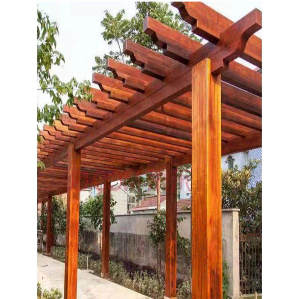 凉亭户外定制防腐木葡萄架庭院别墅仿古木屋长廊实木四角六角亭子