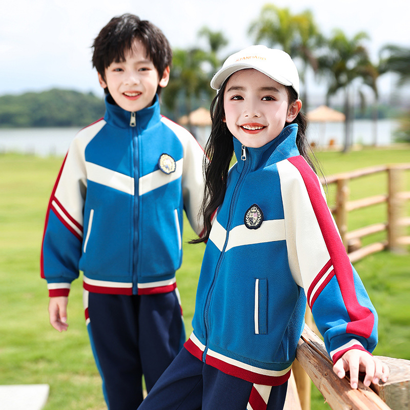 春秋新款幼儿园园服学院风班服中小学生校服套装儿童冲锋衣