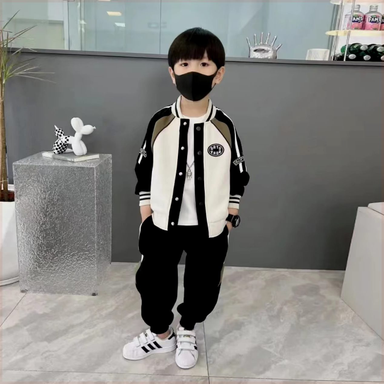 男童春秋运动棒球服套装2025新款中小童休闲秋款童装男孩酷帅衣服