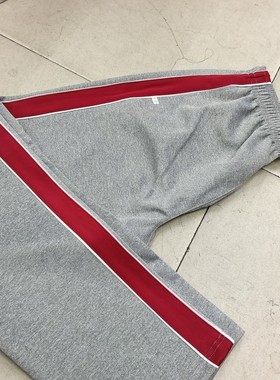 山东滨州滨北小学秋季校服大全裤子中灰色大红条