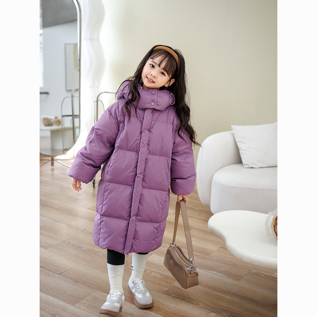儿童羽绒服长款过膝加厚保暖男童女童洋气韩版时尚白鸭绒冬季外套