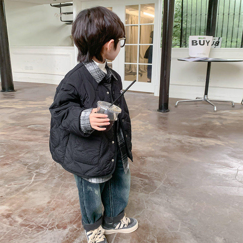 男童棉服外套2025新款儿童洋气假两件夹棉冬装男孩冬季帅气棉衣潮,童装/婴儿装/亲子装,棉袄/棉服,淘宝优惠券,粉丝福利购,淘宝优惠卷